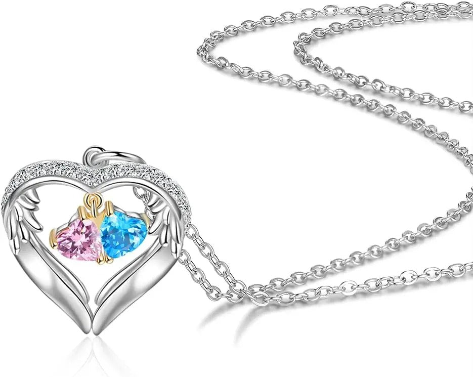 Wings of Love Personalized Birthstone Necklace