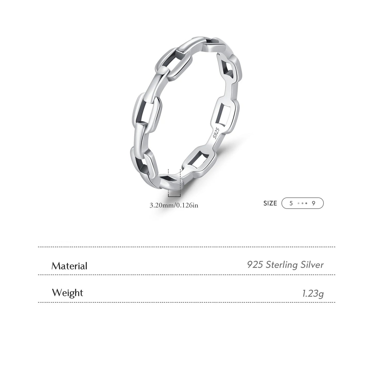 Vintage Chain Link Eternity Ring – Timeless Style