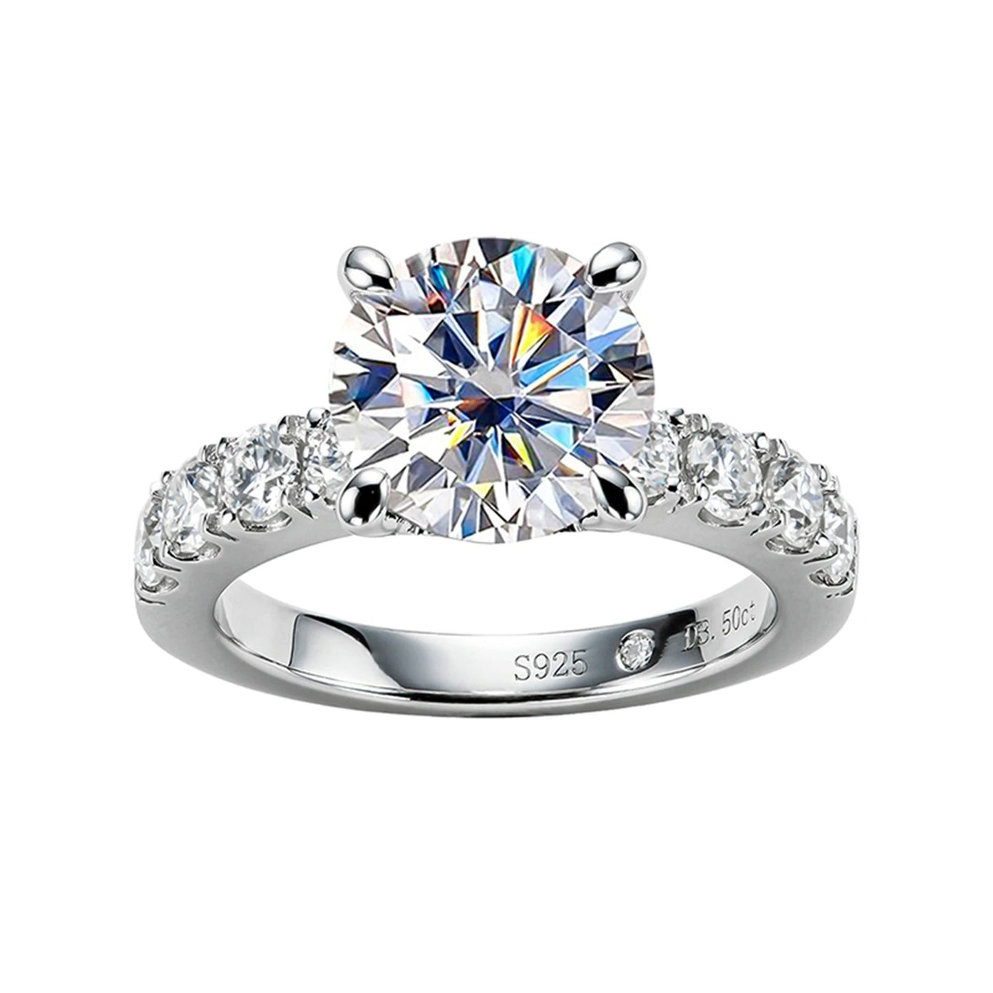 4.3cttw Moissanite Wedding Ring – Radiant Commitment