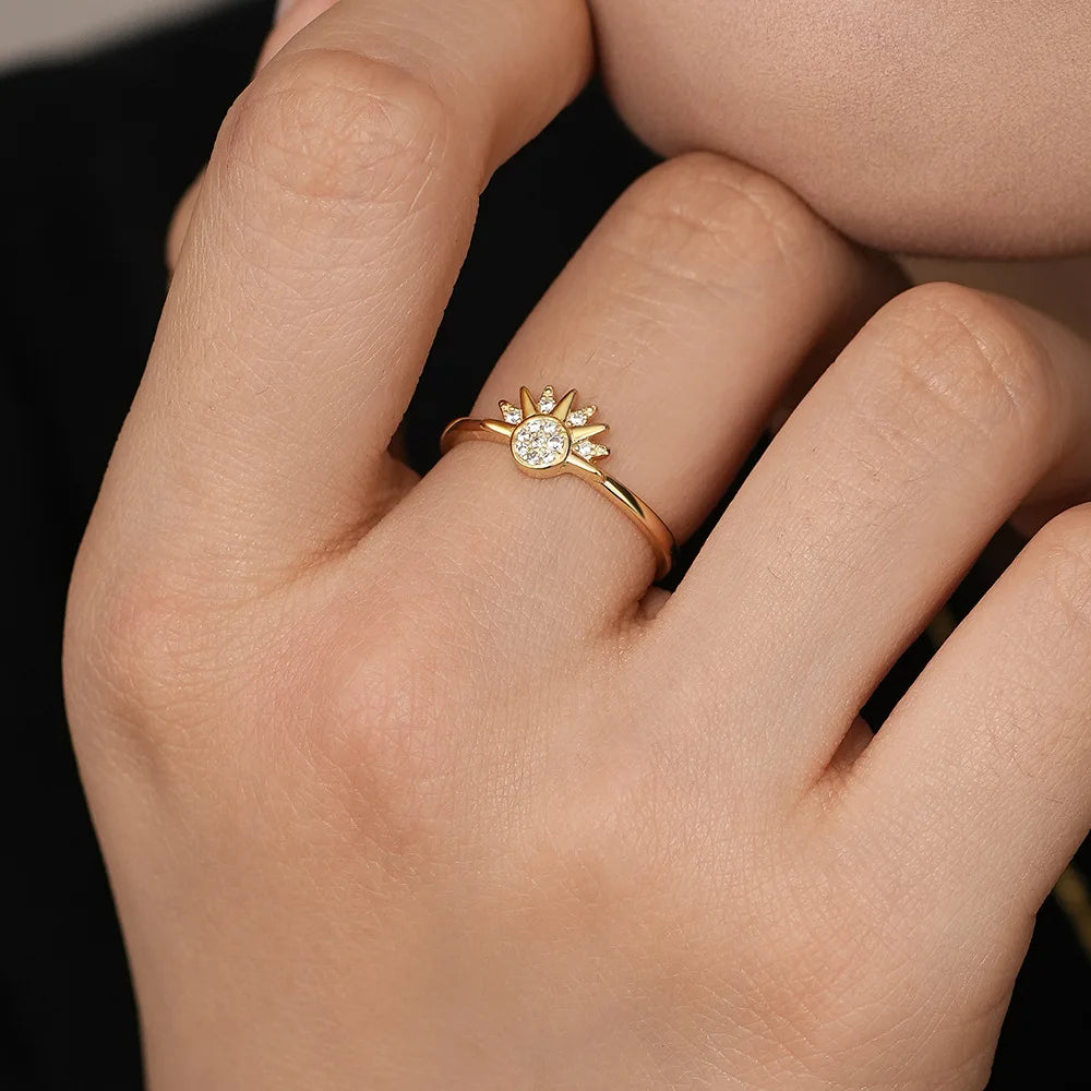 Sun and Moon Couple Ring Set – Celestial Romance