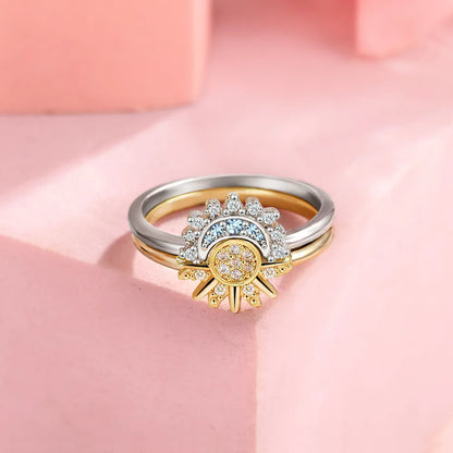Sun and Moon Couple Ring Set – Celestial Romance