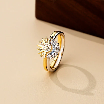 Sun and Moon Couple Ring Set – Celestial Romance