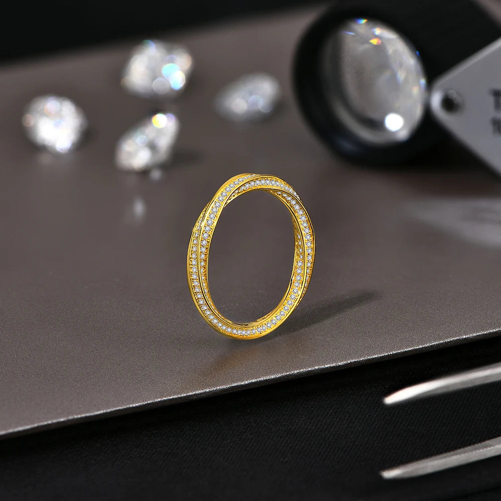 Moissanite Helix Eternity Band – Timeless Romance