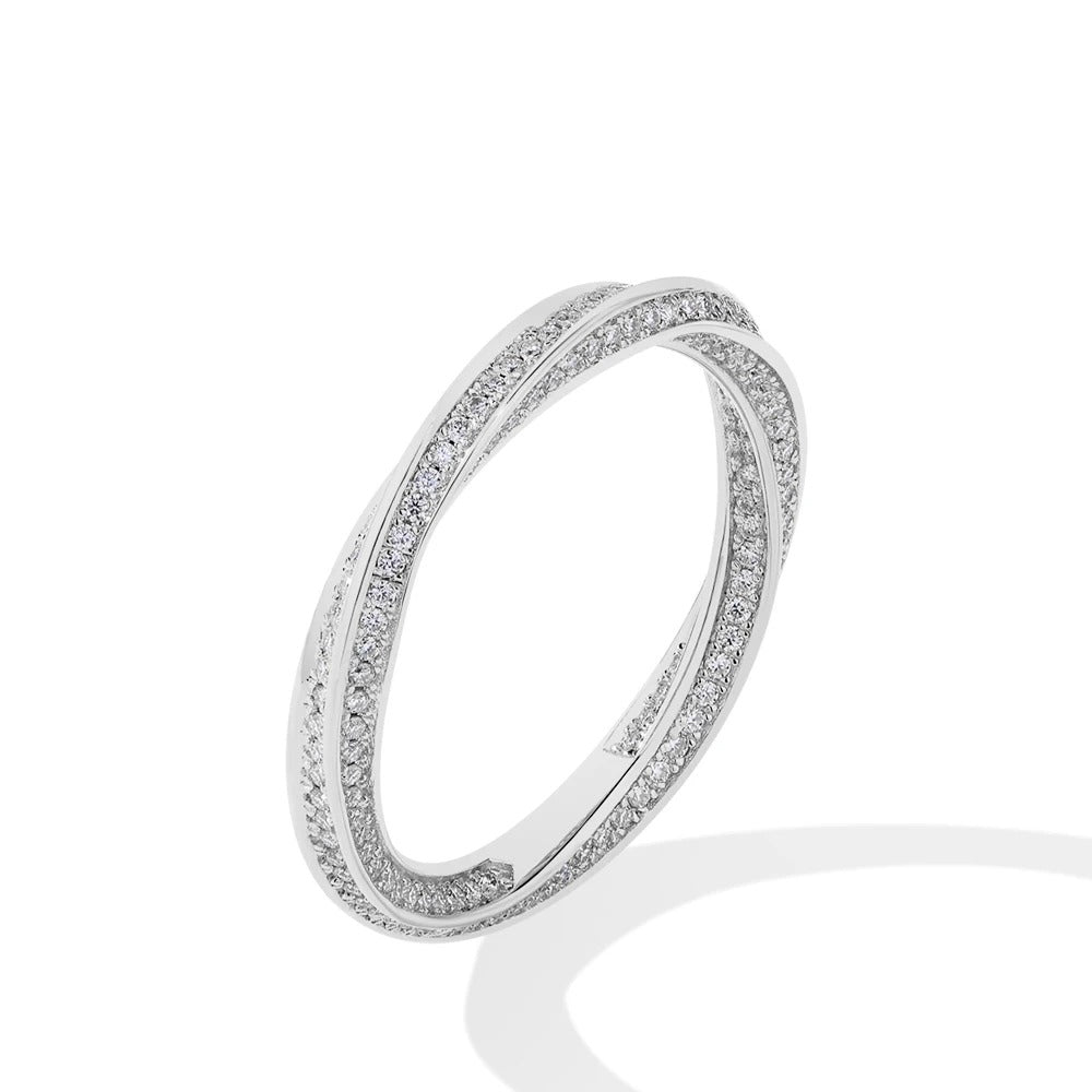 Moissanite Helix Eternity Band – Timeless Romance