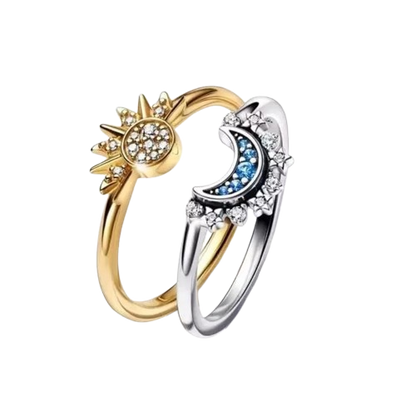 Sun and Moon Couple Ring Set – Celestial Romance